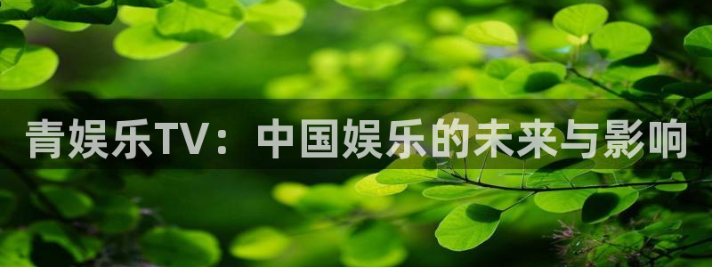 恒盛娱乐登录：青娱乐TV：中国娱乐的未来与影响